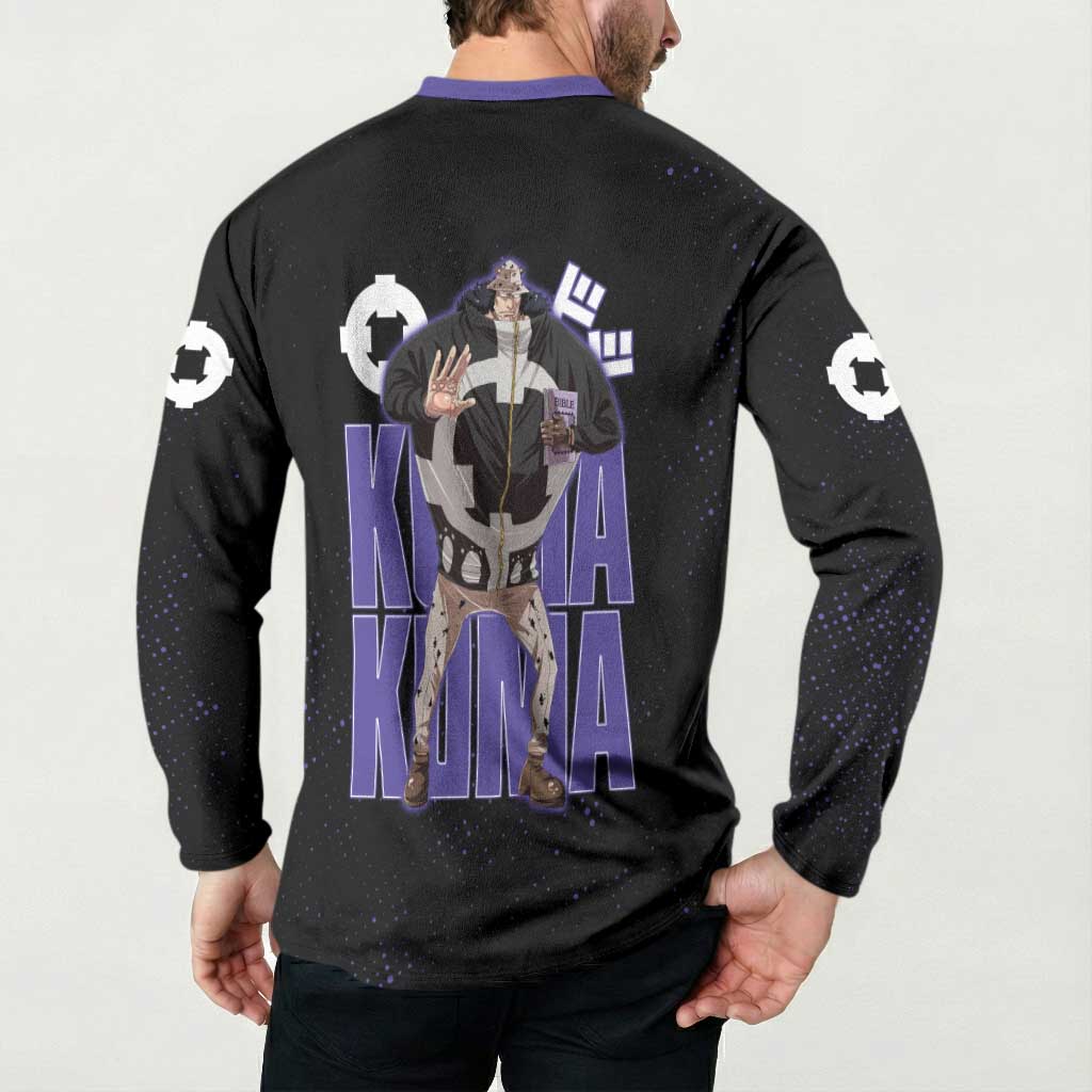 Kuma One Piece Button Sweatshirt Retro Comic Dot Aesthetic