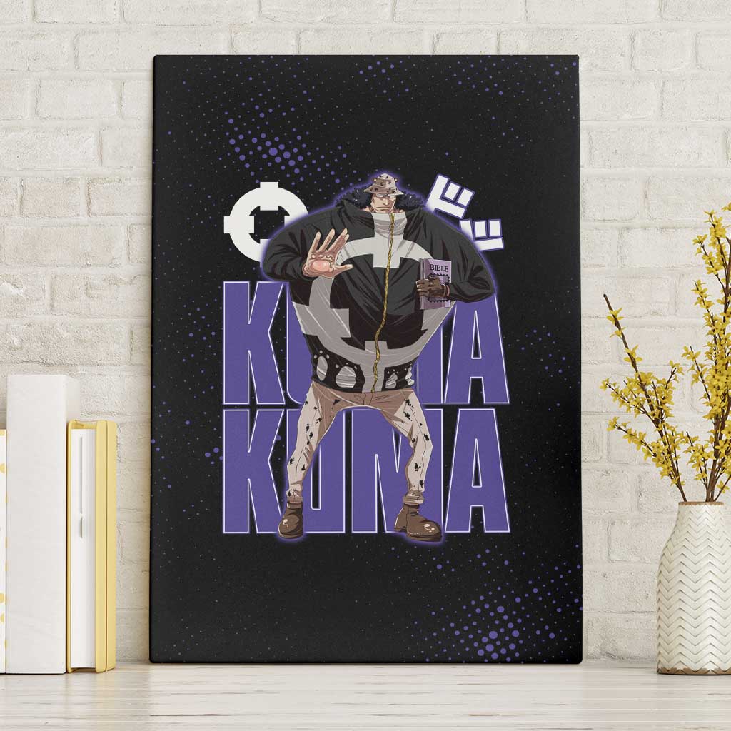 Kuma One Piece Canvas Wall Art Retro Comic Dot Aesthetic