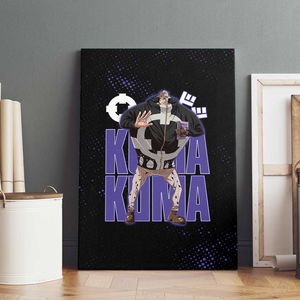 Kuma One Piece Canvas Wall Art Retro Comic Dot Aesthetic