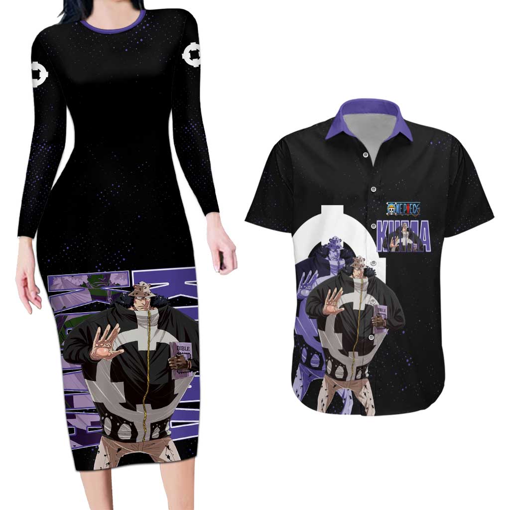 Kuma One Piece Couples Matching Long Sleeve Bodycon Dress and Hawaiian Shirt Retro Comic Dot Aesthetic