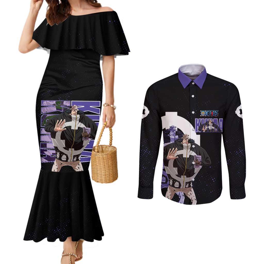 Kuma One Piece Couples Matching Mermaid Dress and Long Sleeve Button Shirt Retro Comic Dot Aesthetic