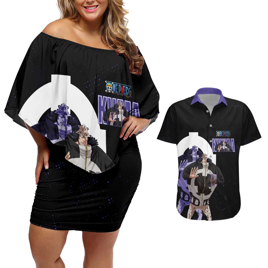 Kuma One Piece Couples Matching Off Shoulder Short Dress and Hawaiian Shirt Retro Comic Dot Aesthetic