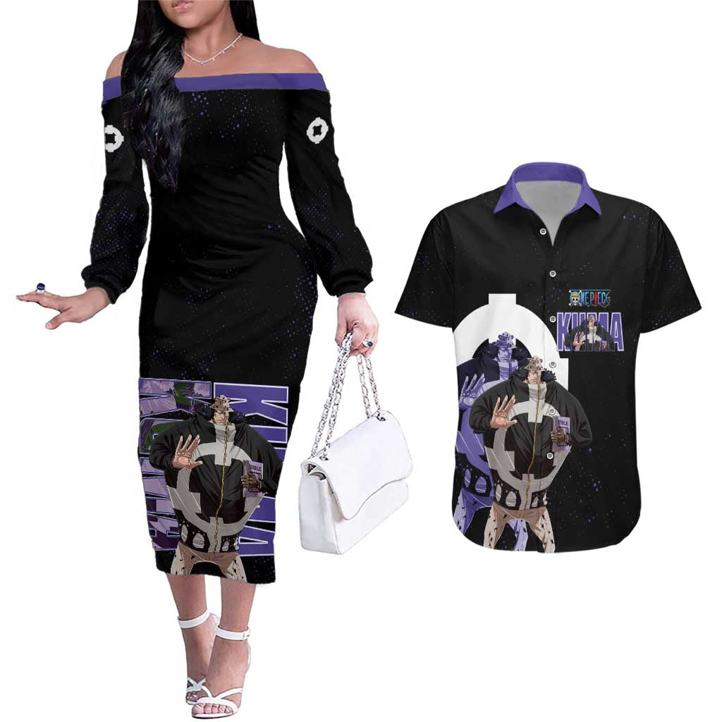 Kuma One Piece Couples Matching Off The Shoulder Long Sleeve Dress and Hawaiian Shirt Retro Comic Dot Aesthetic