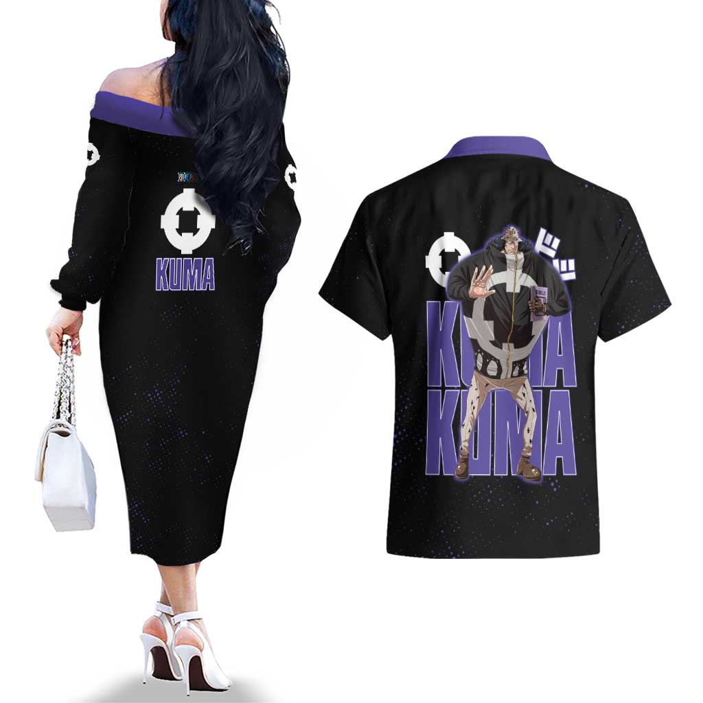 Kuma One Piece Couples Matching Off The Shoulder Long Sleeve Dress and Hawaiian Shirt Retro Comic Dot Aesthetic