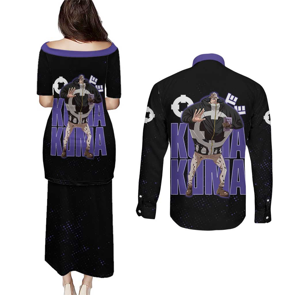 Kuma One Piece Couples Matching Puletasi and Long Sleeve Button Shirt Retro Comic Dot Aesthetic