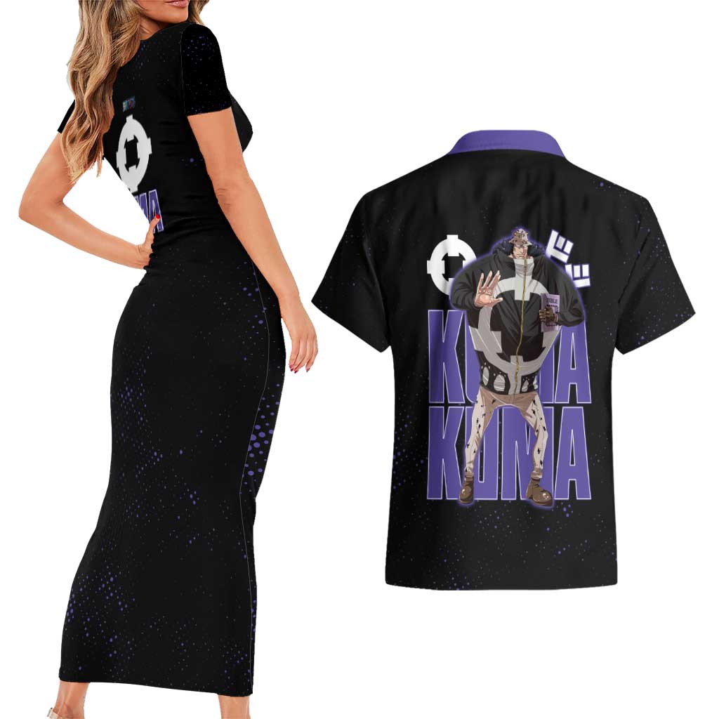Kuma One Piece Couples Matching Short Sleeve Bodycon Dress and Hawaiian Shirt Retro Comic Dot Aesthetic