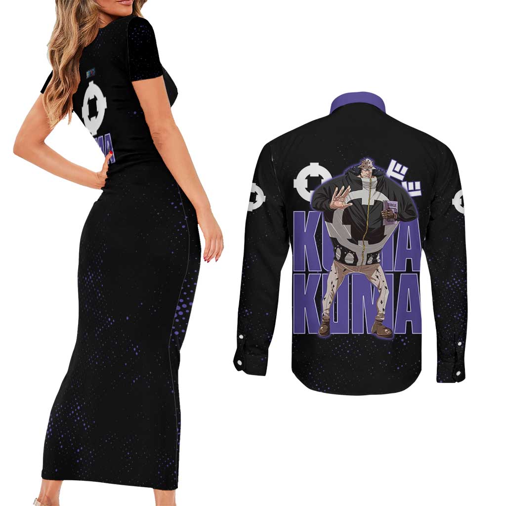 Kuma One Piece Couples Matching Short Sleeve Bodycon Dress and Long Sleeve Button Shirt Retro Comic Dot Aesthetic