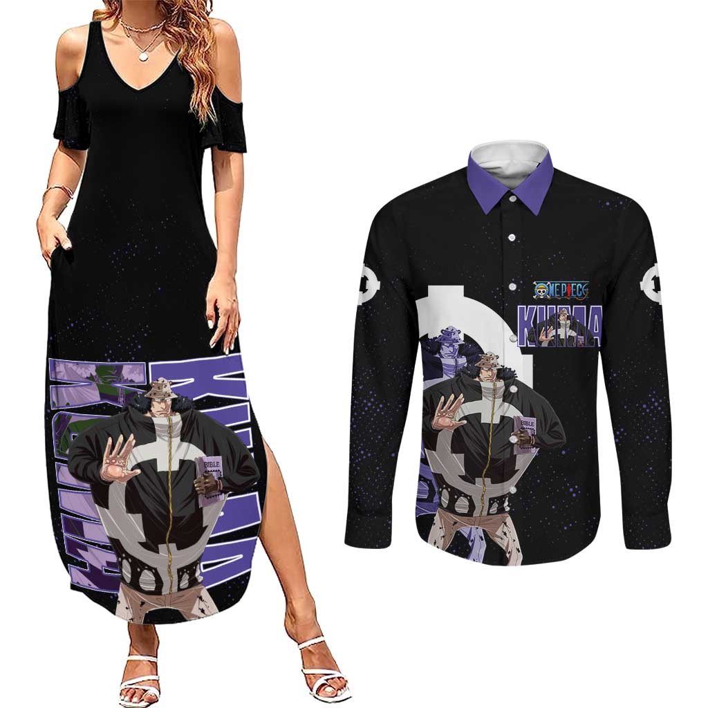 Kuma One Piece Couples Matching Summer Maxi Dress and Long Sleeve Button Shirt Retro Comic Dot Aesthetic