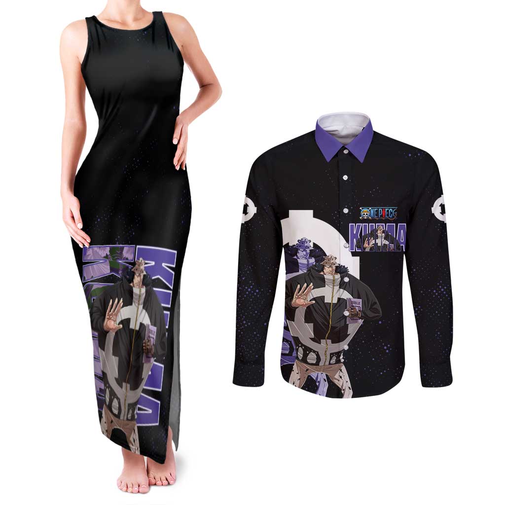 Kuma One Piece Couples Matching Tank Maxi Dress and Long Sleeve Button Shirt Retro Comic Dot Aesthetic