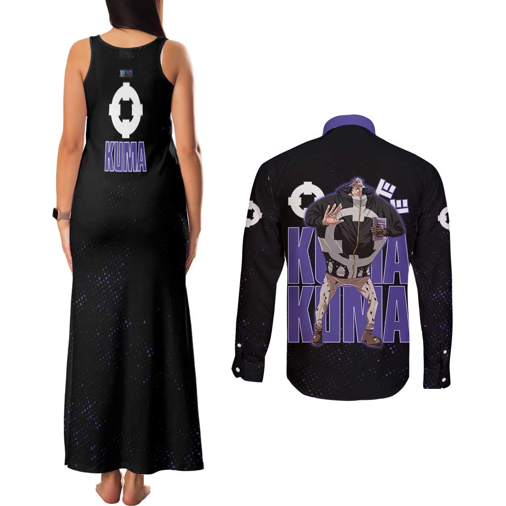 Kuma One Piece Couples Matching Tank Maxi Dress and Long Sleeve Button Shirt Retro Comic Dot Aesthetic