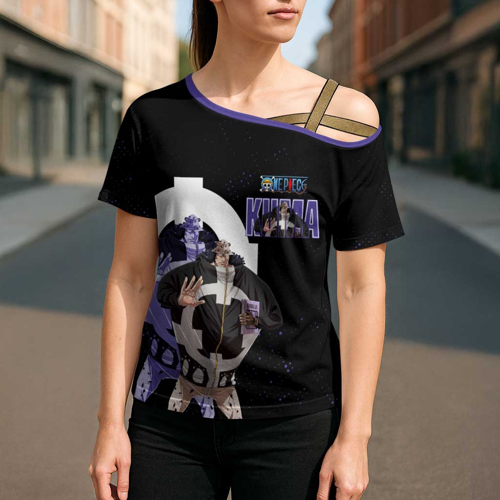 Kuma One Piece Cross Shoulder Shirt Retro Comic Dot Aesthetic