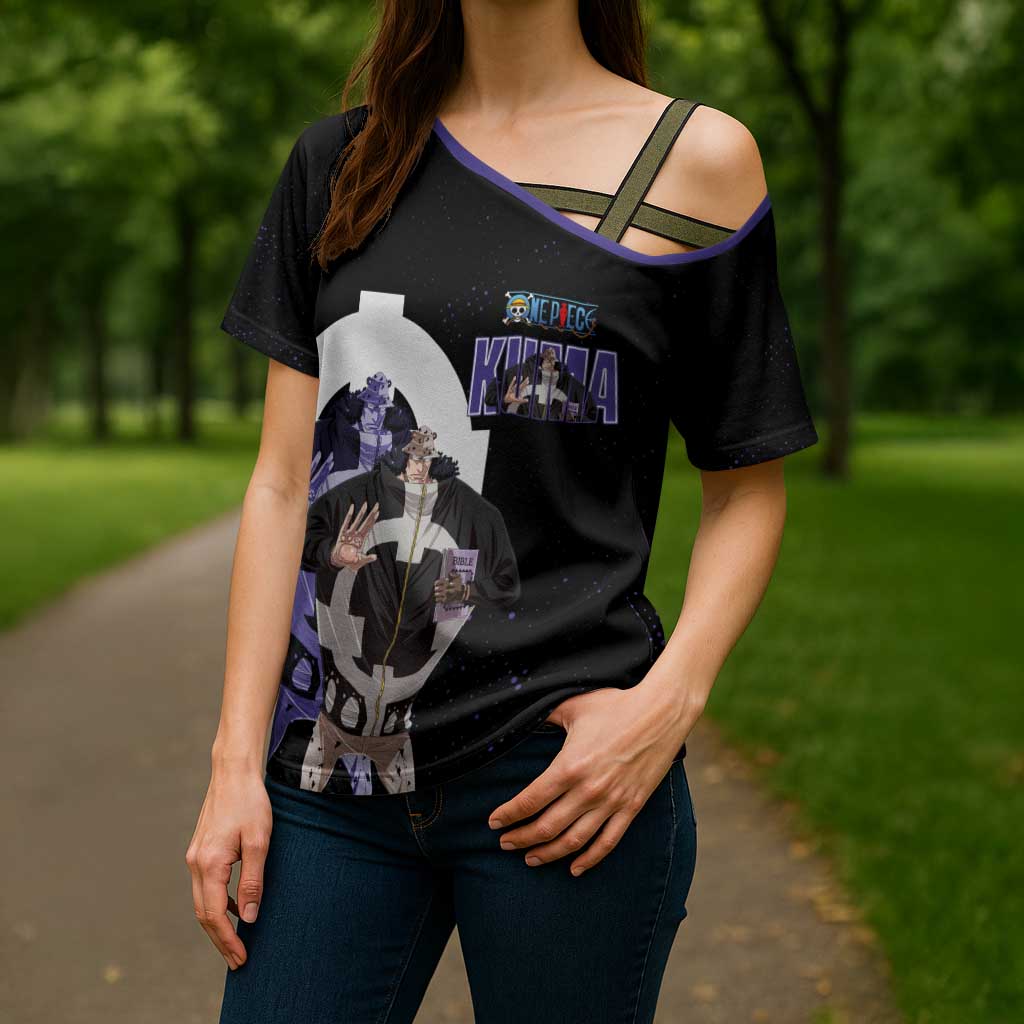 Kuma One Piece Cross Shoulder Shirt Retro Comic Dot Aesthetic