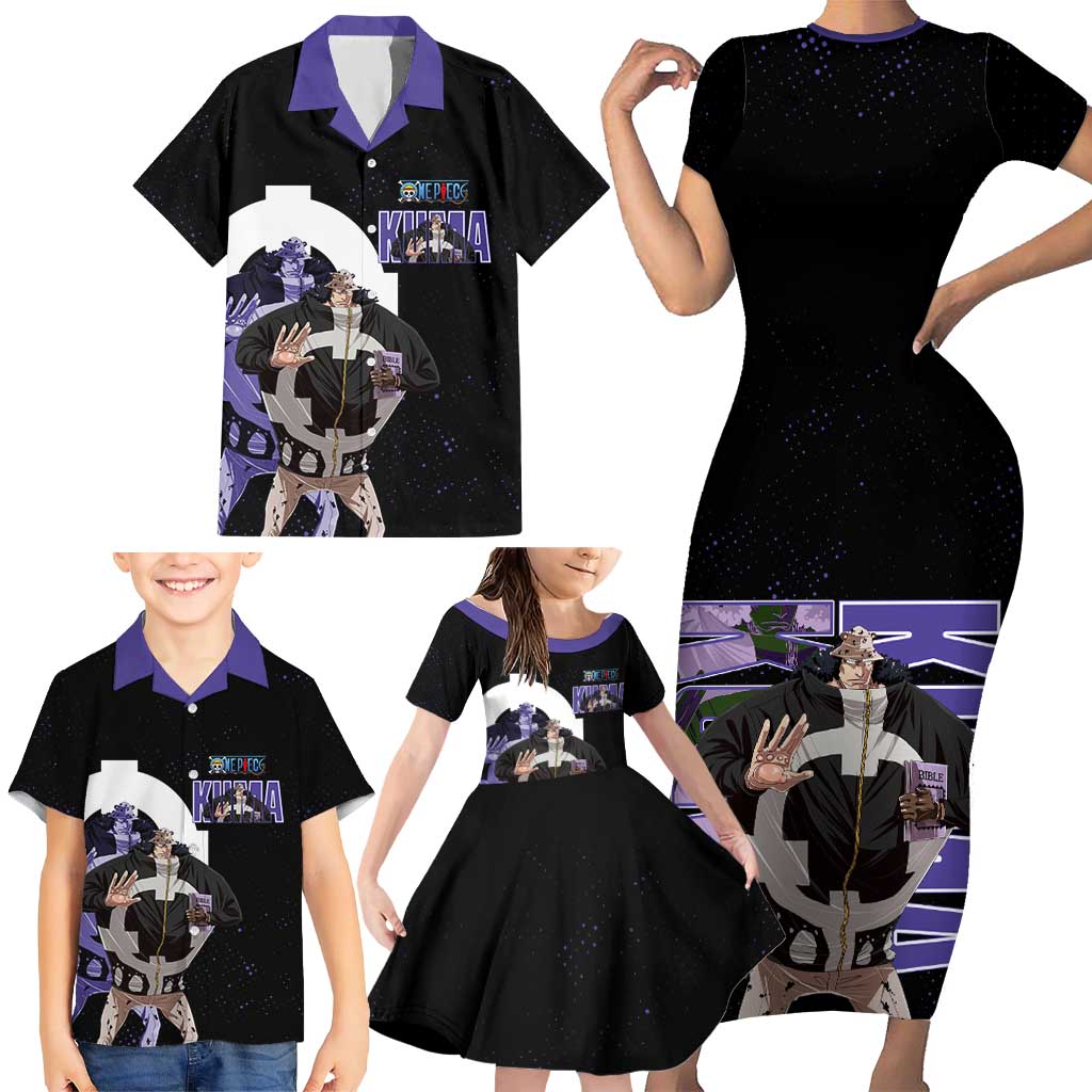 Kuma One Piece Family Matching Short Sleeve Bodycon Dress and Hawaiian Shirt Retro Comic Dot Aesthetic