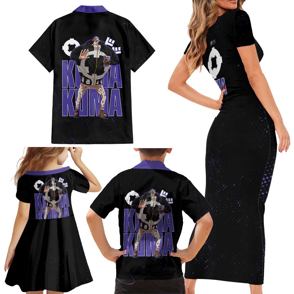 Kuma One Piece Family Matching Short Sleeve Bodycon Dress and Hawaiian Shirt Retro Comic Dot Aesthetic