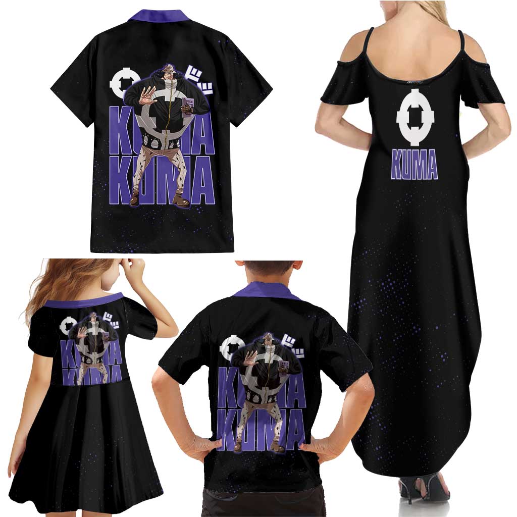 Kuma One Piece Family Matching Summer Maxi Dress and Hawaiian Shirt Retro Comic Dot Aesthetic