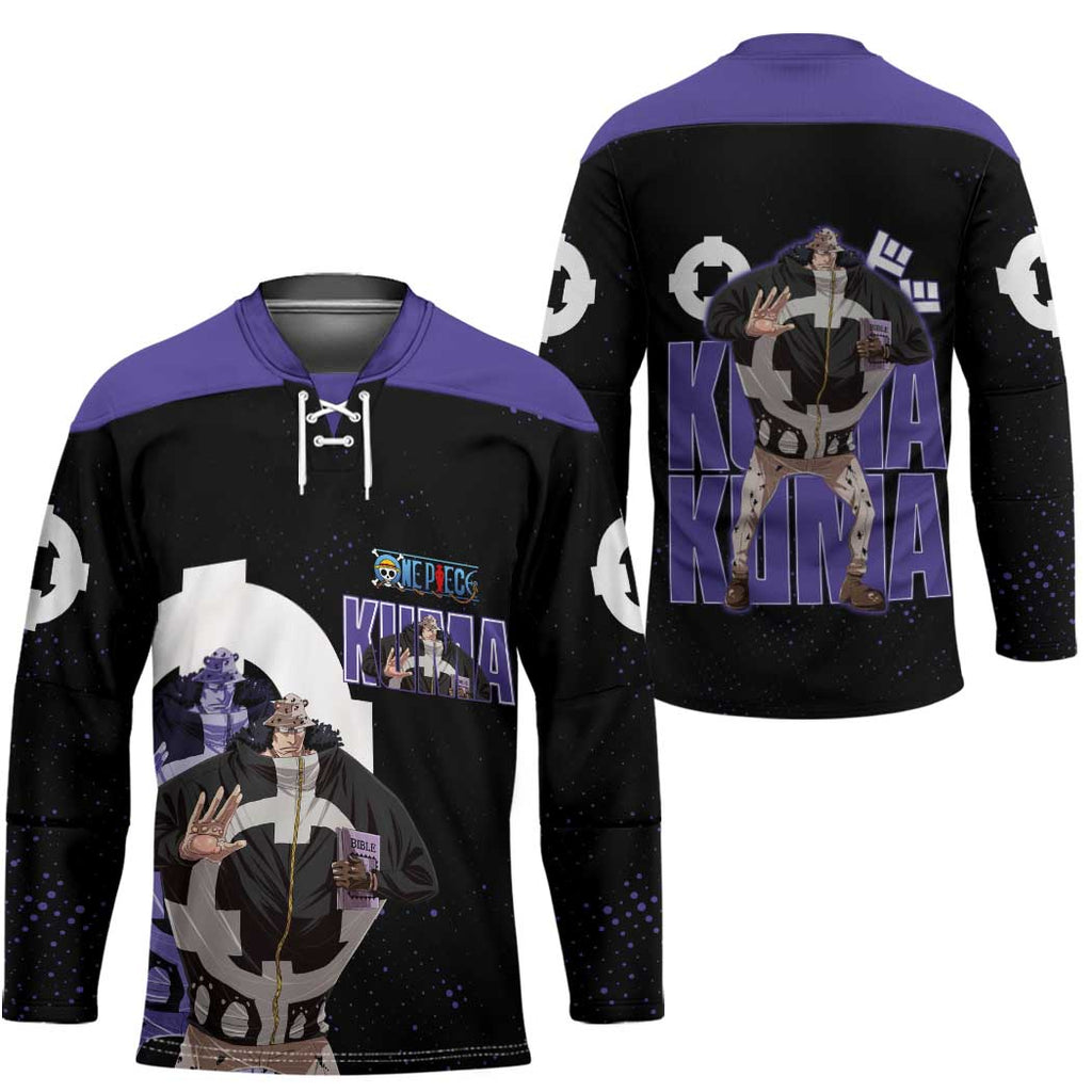 Kuma One Piece Hockey Jersey Retro Comic Dot Aesthetic