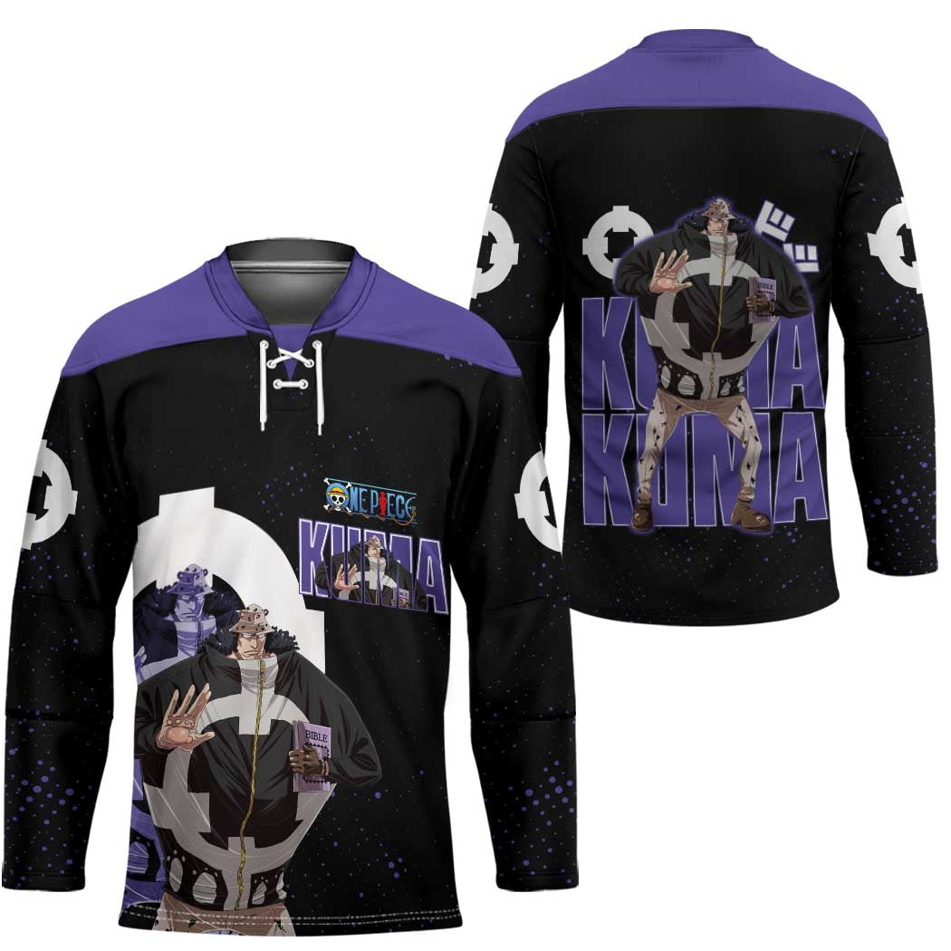 Kuma One Piece Hockey Jersey Retro Comic Dot Aesthetic