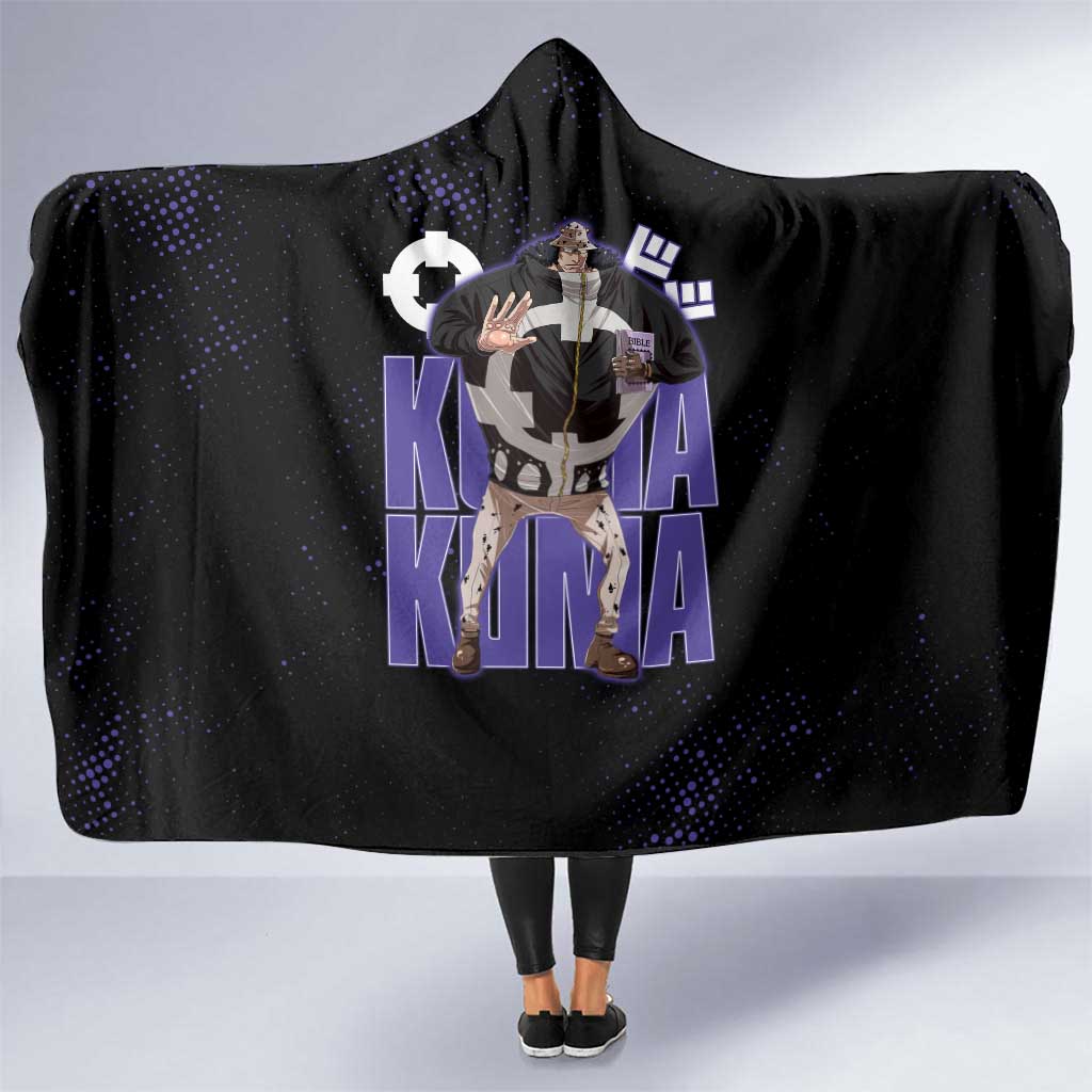 Kuma One Piece Hooded Blanket Retro Comic Dot Aesthetic