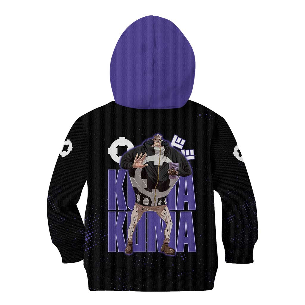 Kuma One Piece Kid Hoodie Retro Comic Dot Aesthetic