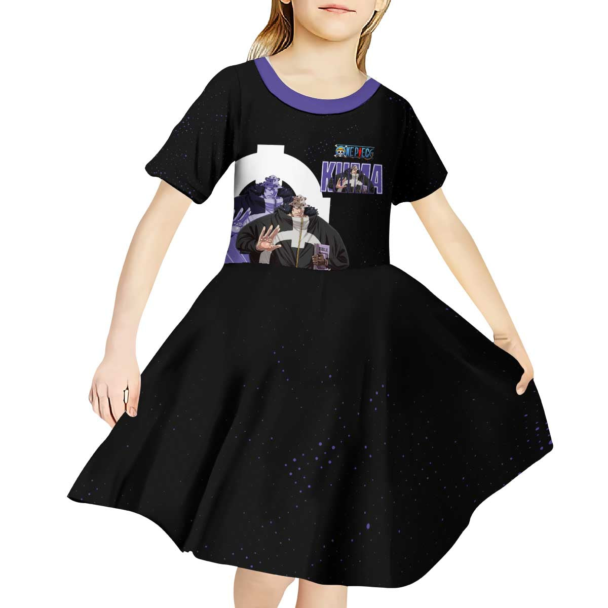 Kuma One Piece Kid Short Sleeve Dress Retro Comic Dot Aesthetic