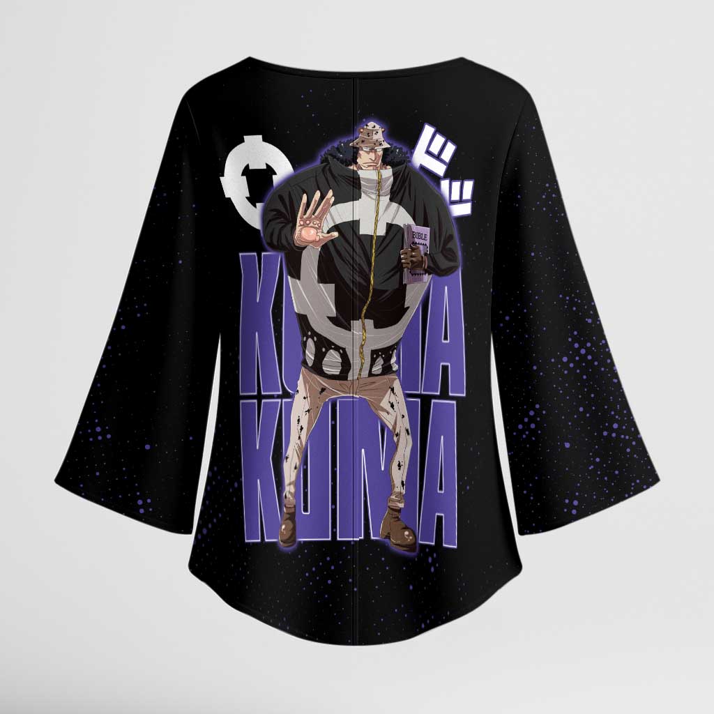 Kuma One Piece Kimono Sleeve Blouse Retro Comic Dot Aesthetic