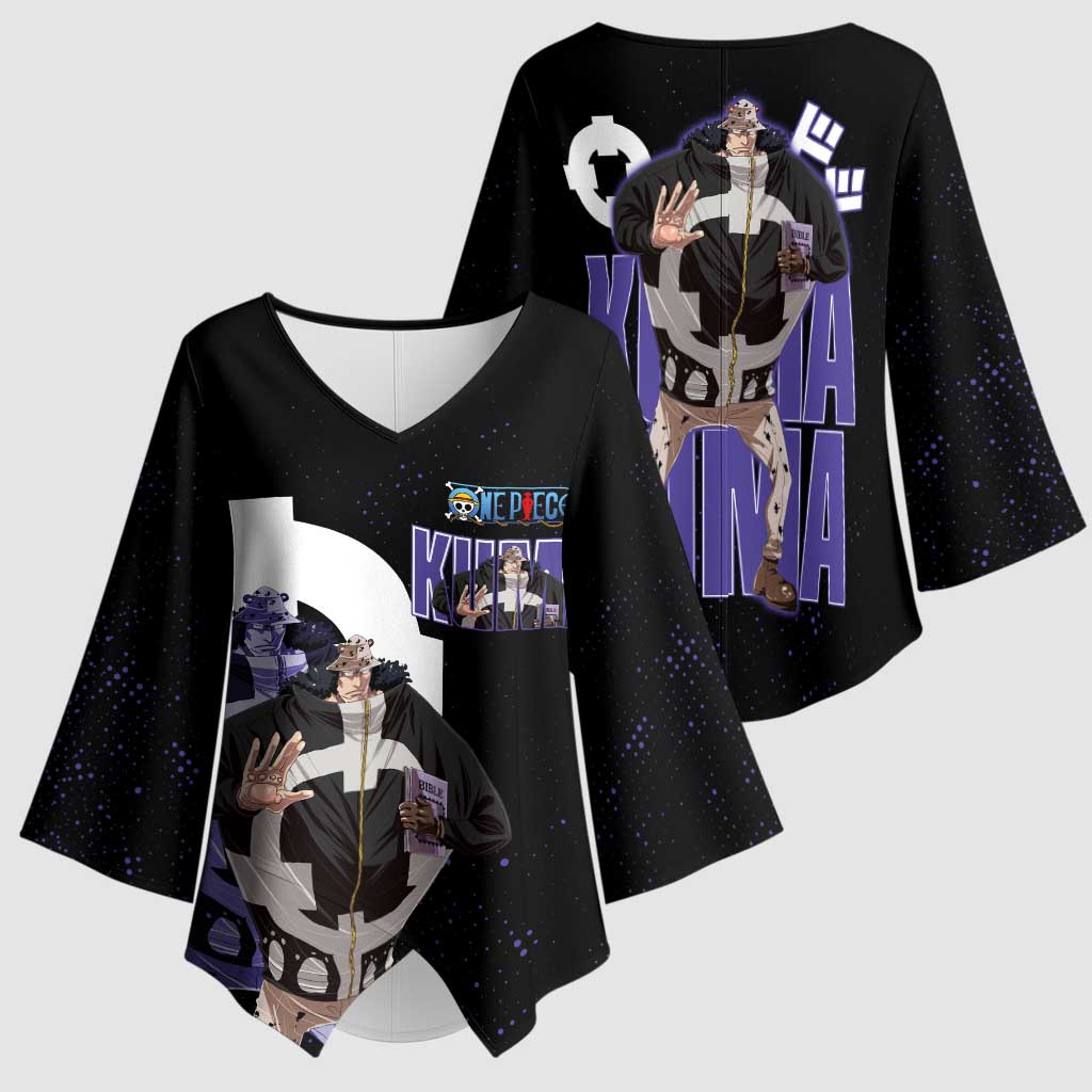 Kuma One Piece Kimono Sleeve Blouse Retro Comic Dot Aesthetic