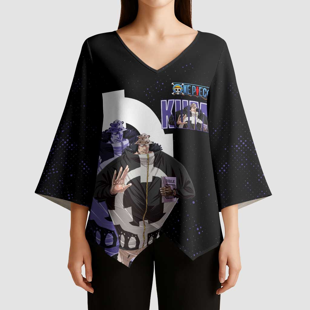 Kuma One Piece Kimono Sleeve Blouse Retro Comic Dot Aesthetic