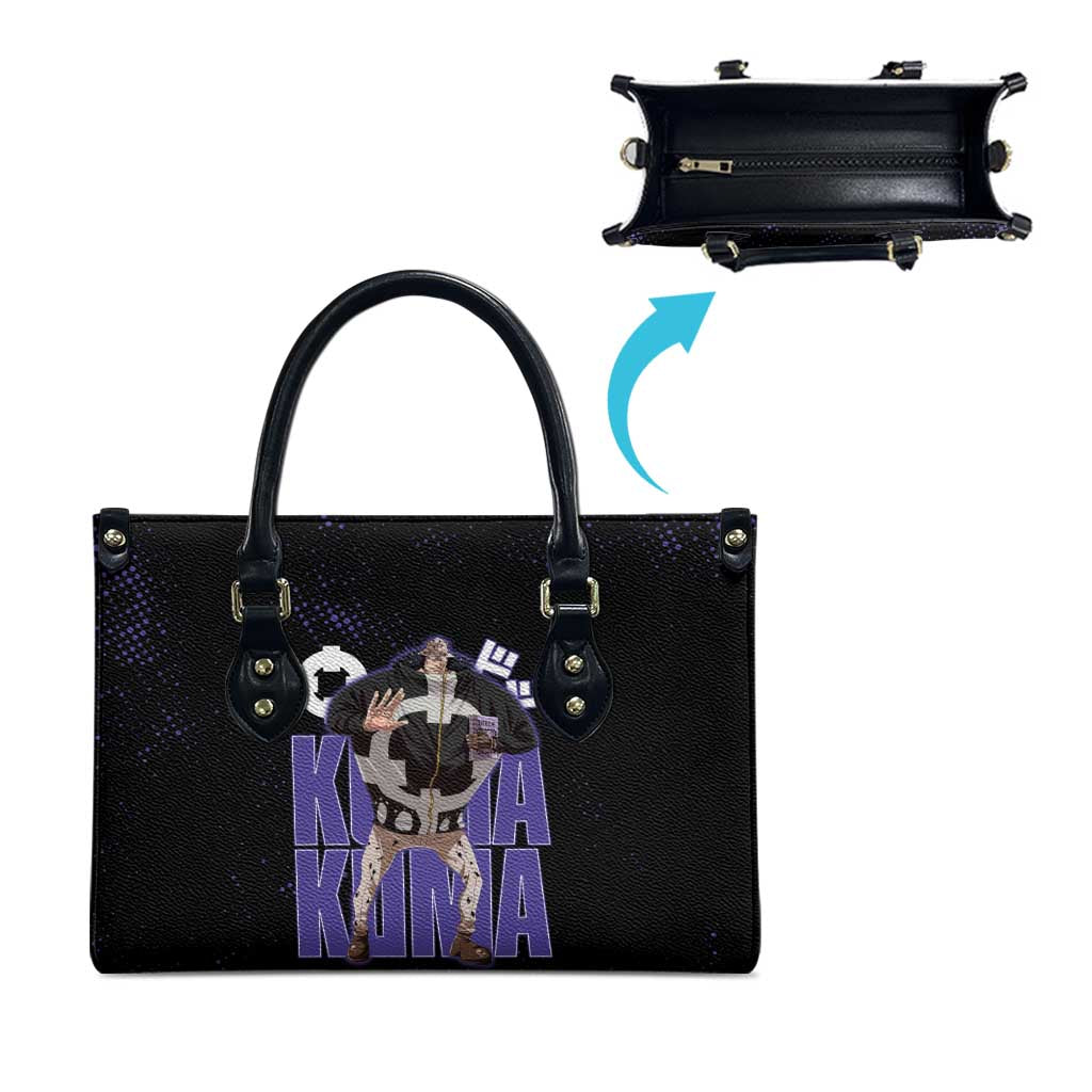 Kuma One Piece Leather Bag Retro Comic Dot Aesthetic