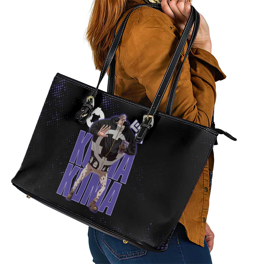 Kuma One Piece Leather Tote Bag Retro Comic Dot Aesthetic