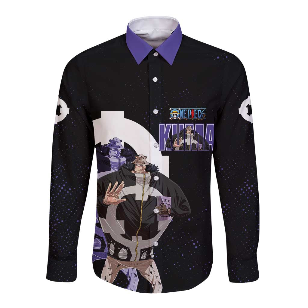 Kuma One Piece Long Sleeve Button Shirt Retro Comic Dot Aesthetic