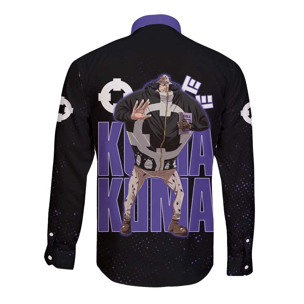 Kuma One Piece Long Sleeve Button Shirt Retro Comic Dot Aesthetic