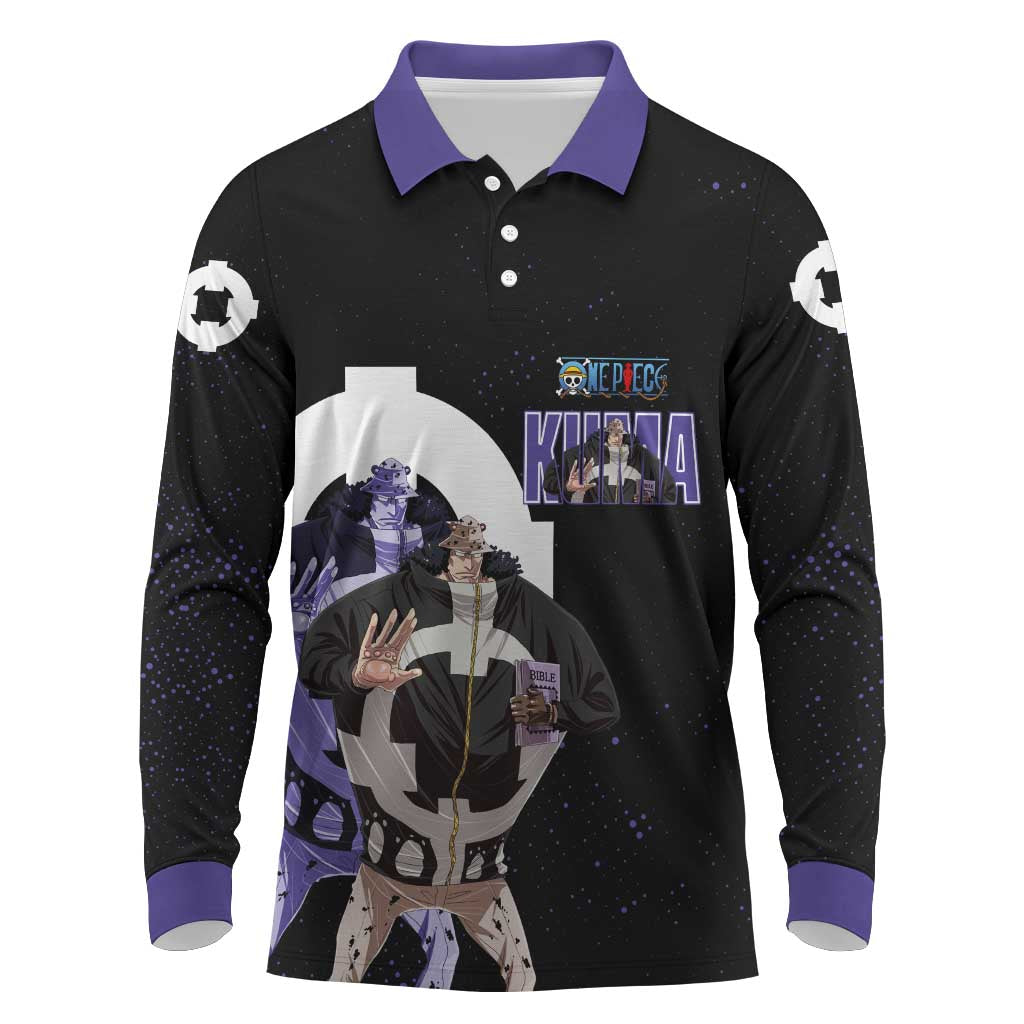 Kuma One Piece Long Sleeve Polo Shirt Retro Comic Dot Aesthetic