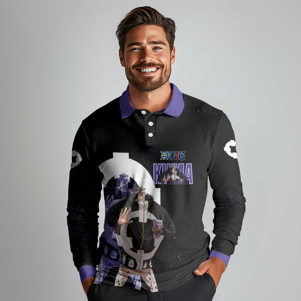 Kuma One Piece Long Sleeve Polo Shirt Retro Comic Dot Aesthetic
