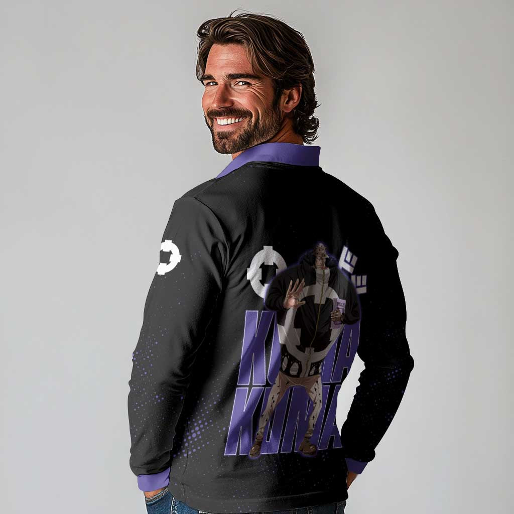 Kuma One Piece Long Sleeve Polo Shirt Retro Comic Dot Aesthetic