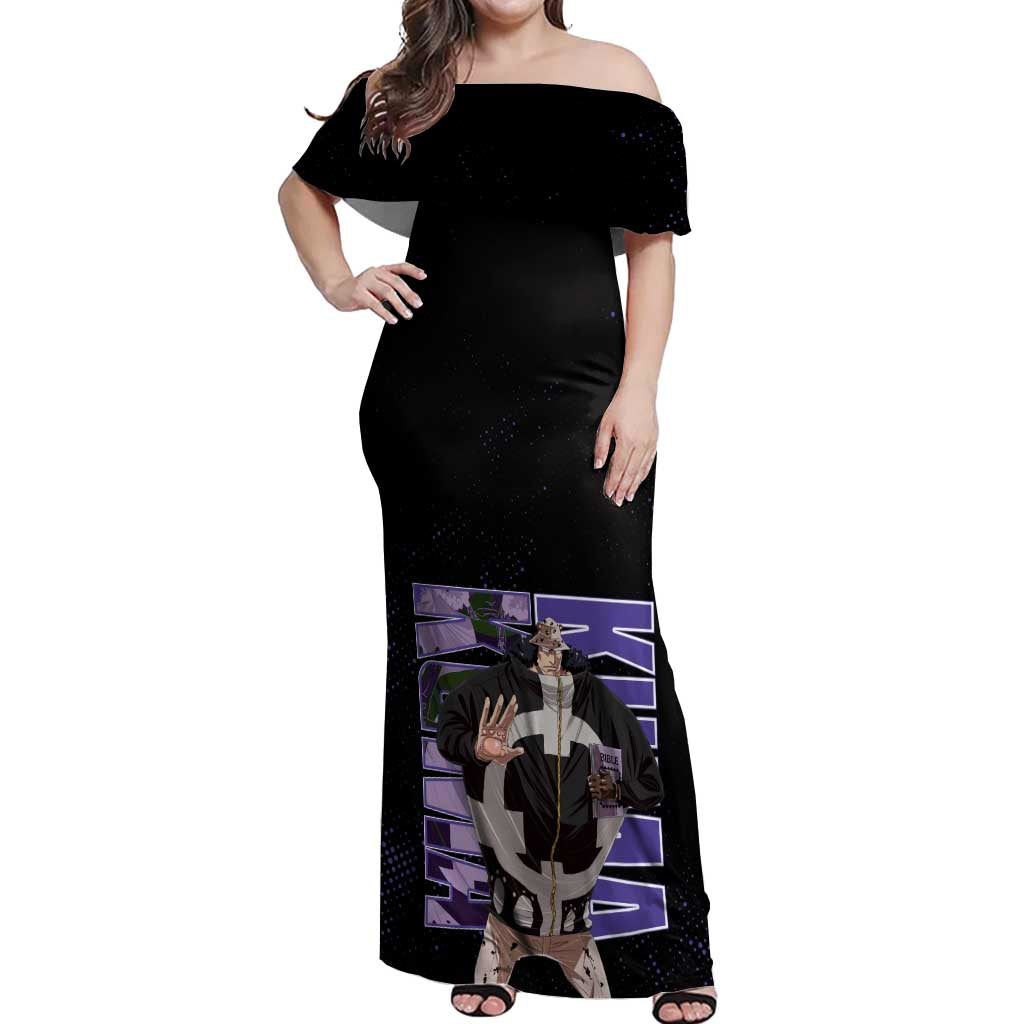 Kuma One Piece Off Shoulder Maxi Dress Retro Comic Dot Aesthetic