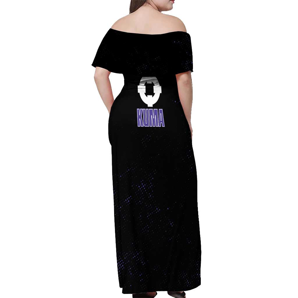 Kuma One Piece Off Shoulder Maxi Dress Retro Comic Dot Aesthetic