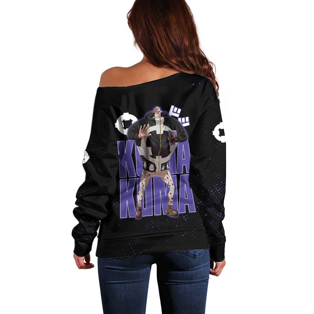 Kuma One Piece Off Shoulder Sweater Retro Comic Dot Aesthetic