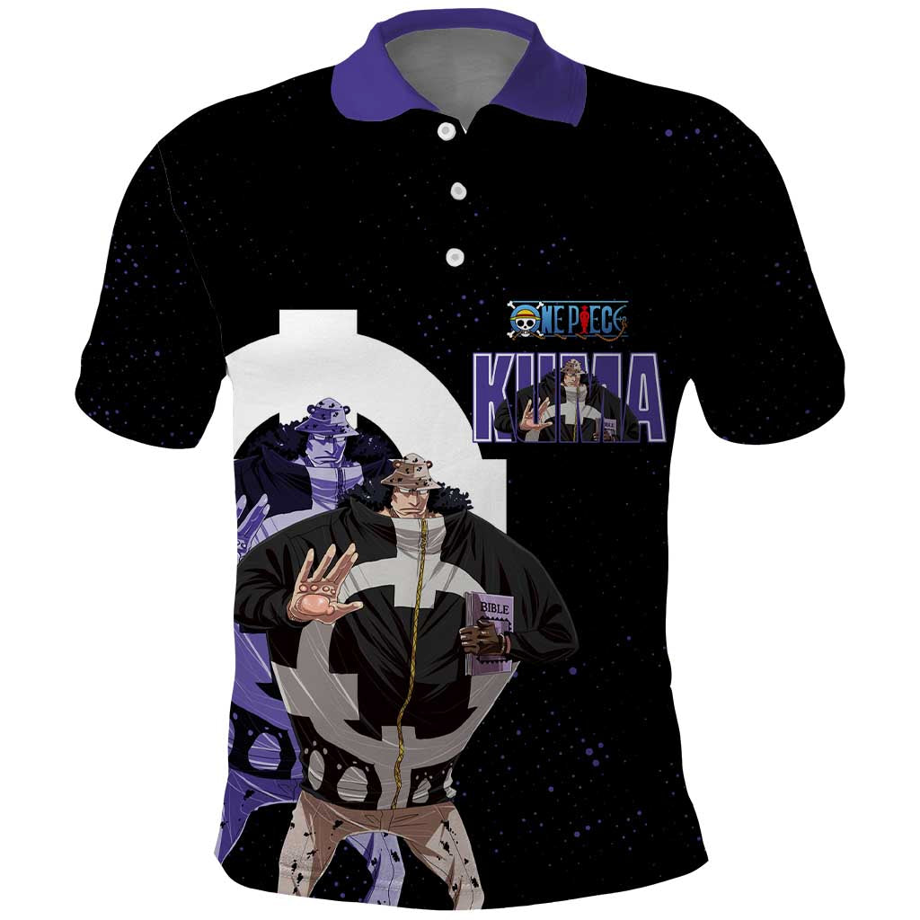 Kuma One Piece Polo Shirt Retro Comic Dot Aesthetic