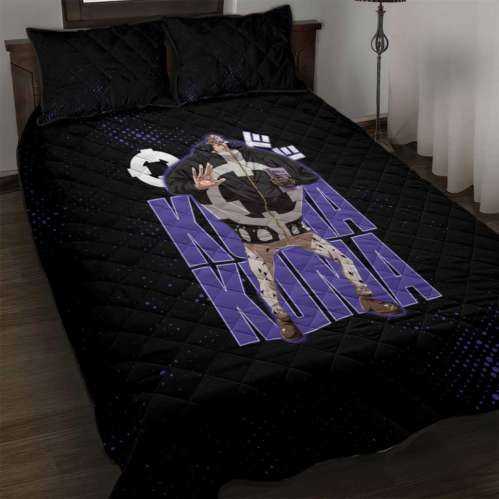Kuma One Piece Quilt Bed Set Retro Comic Dot Aesthetic