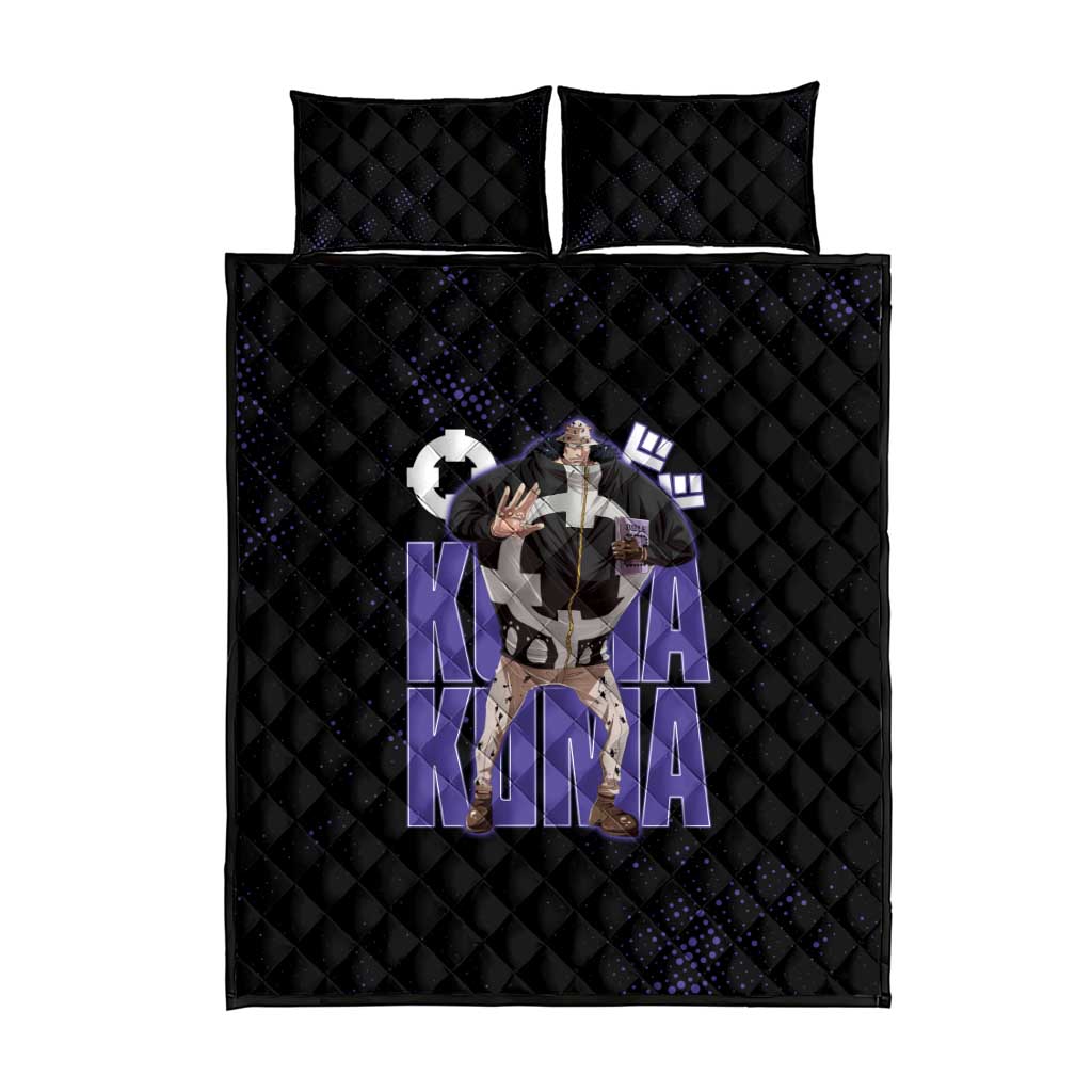 Kuma One Piece Quilt Bed Set Retro Comic Dot Aesthetic