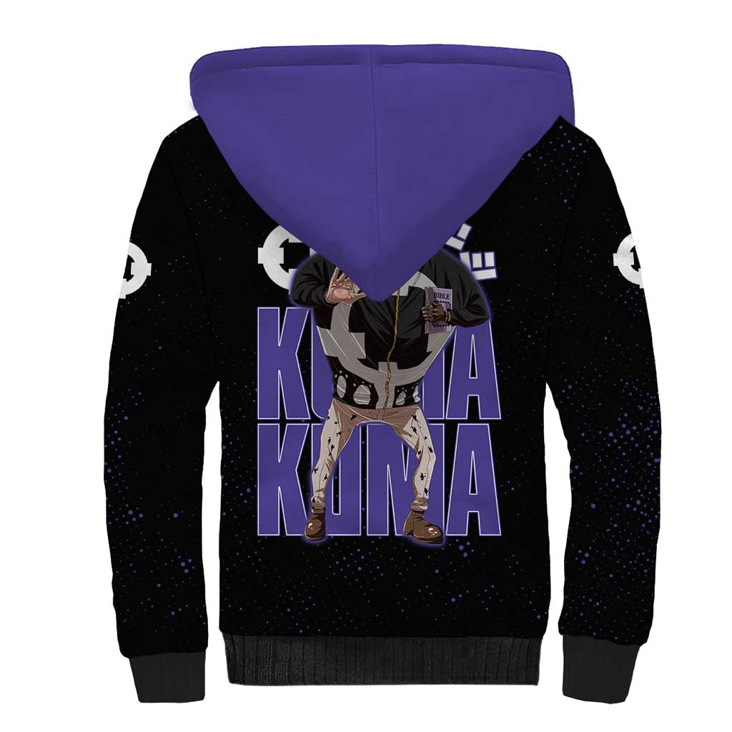 Kuma One Piece Sherpa Hoodie Retro Comic Dot Aesthetic