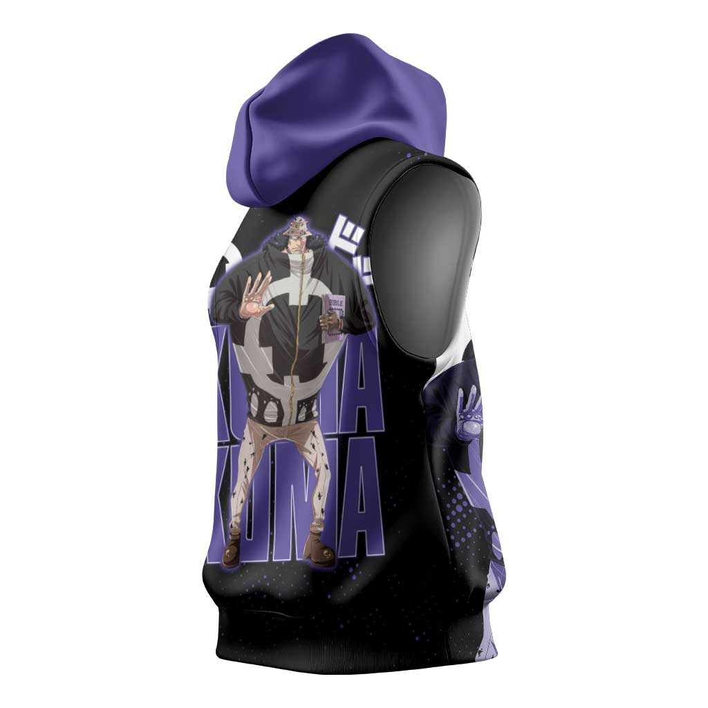 Kuma One Piece Sleeveless Hoodie Retro Comic Dot Aesthetic