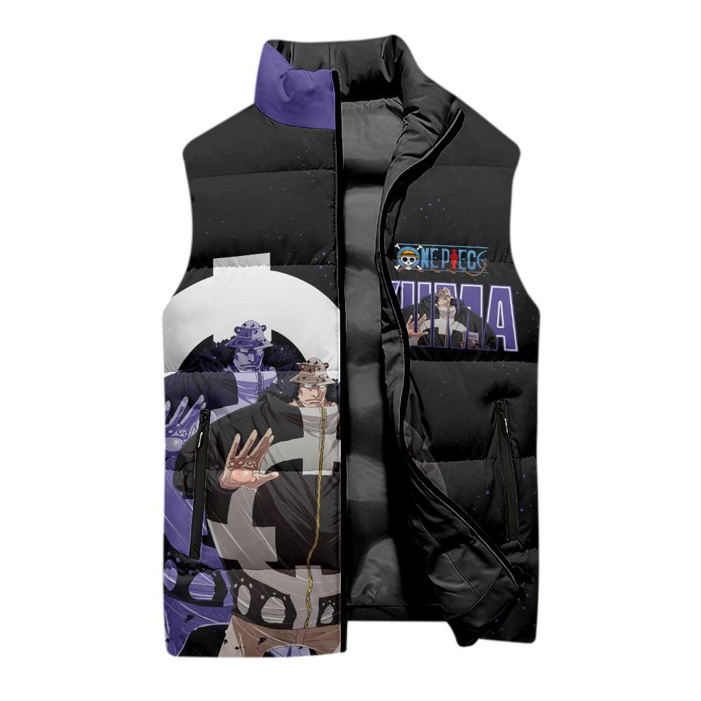 Kuma One Piece Sleeveless Puffer Jacket Retro Comic Dot Aesthetic