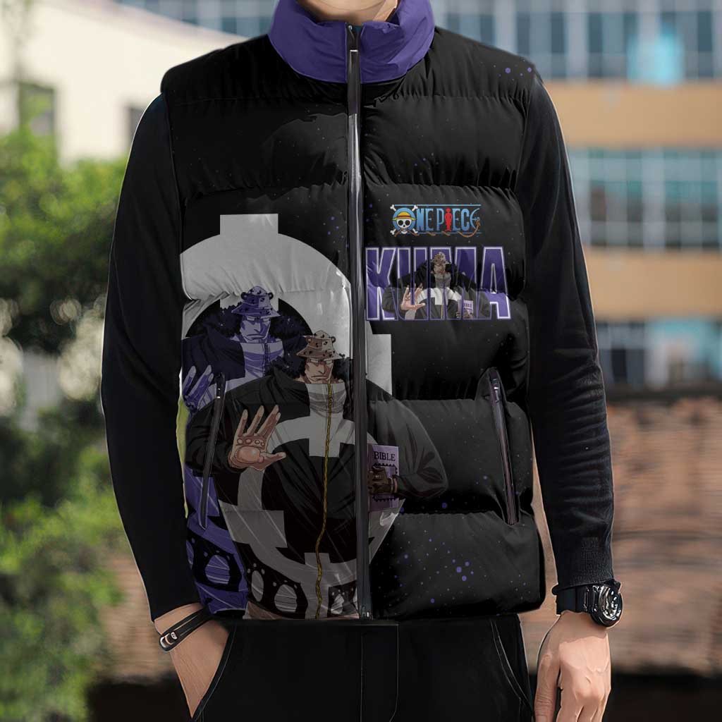 Kuma One Piece Sleeveless Puffer Jacket Retro Comic Dot Aesthetic