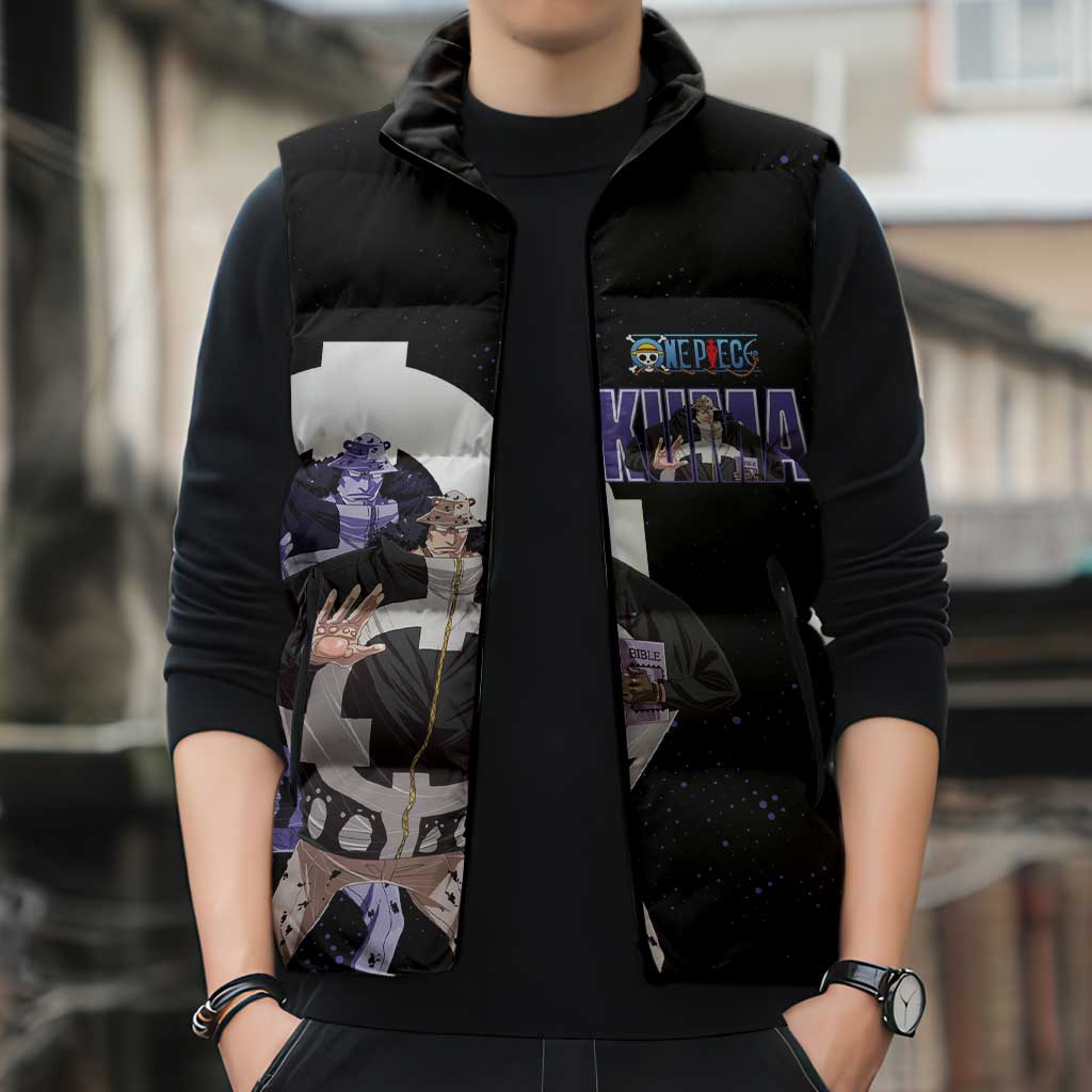 Kuma One Piece Sleeveless Puffer Jacket Retro Comic Dot Aesthetic