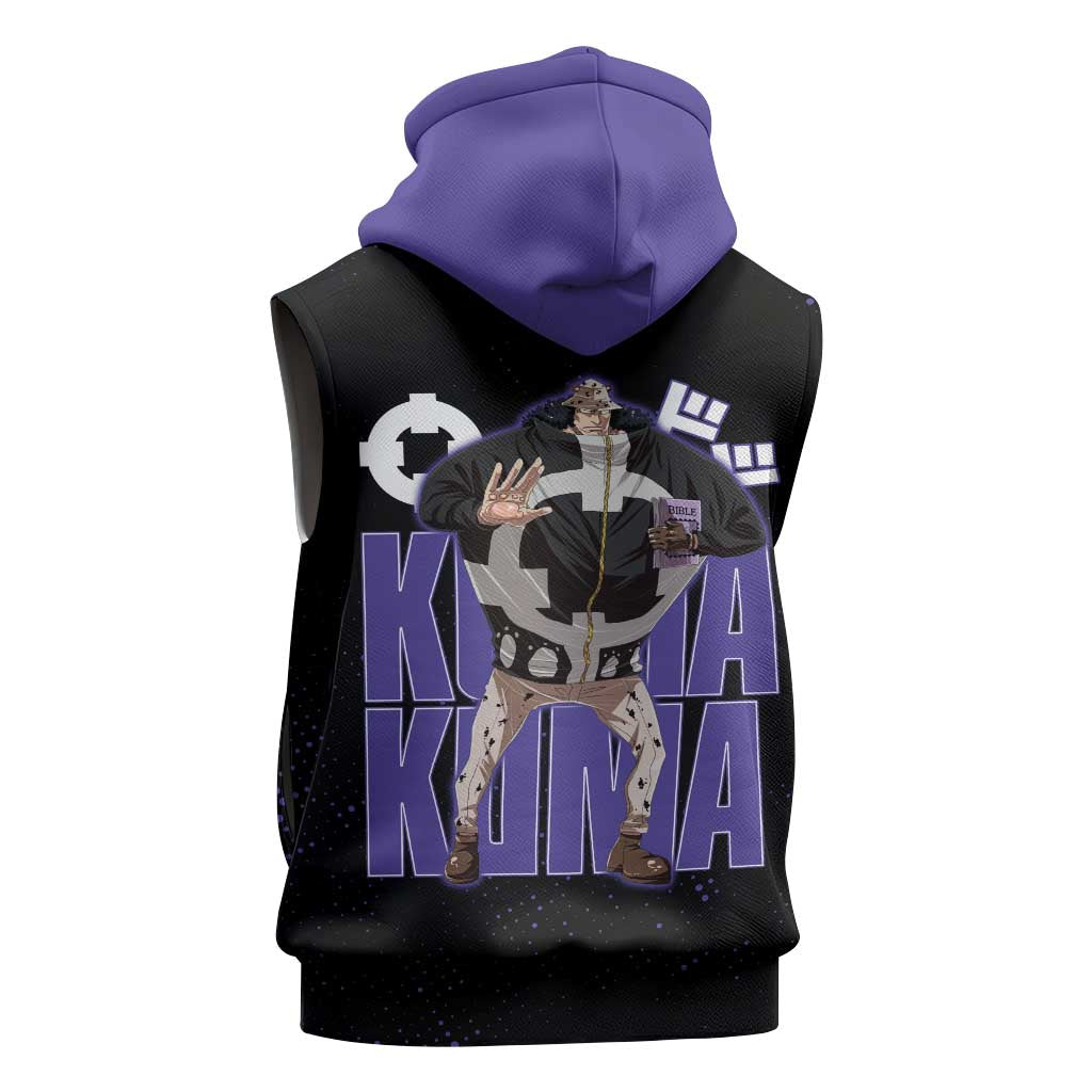 Kuma One Piece Sleeveless Zip Hoodie Retro Comic Dot Aesthetic