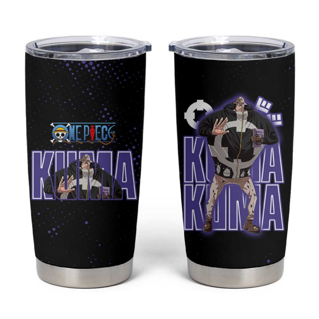 Kuma One Piece Tumbler Cup Retro Comic Dot Aesthetic