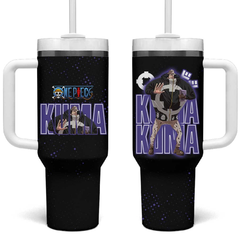 Kuma One Piece Tumbler With Handle Retro Comic Dot Aesthetic