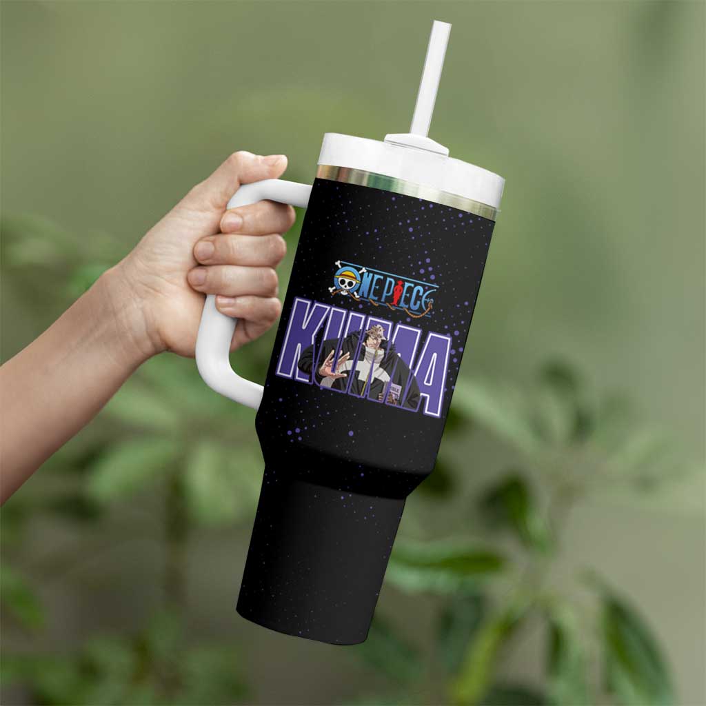 Kuma One Piece Tumbler With Handle Retro Comic Dot Aesthetic