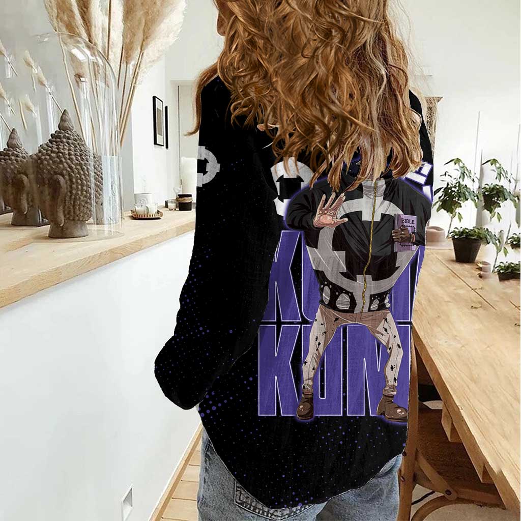 Kuma One Piece Women Casual Shirt Retro Comic Dot Aesthetic
